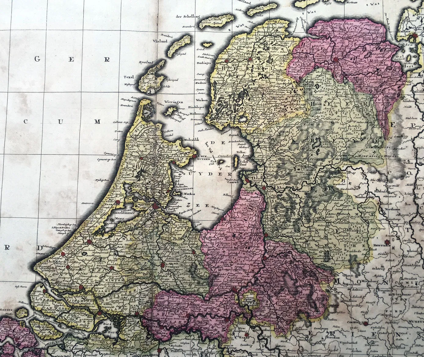 1710 Valk Large Antique Map of The Netherlands, Belgium Federation, Holland