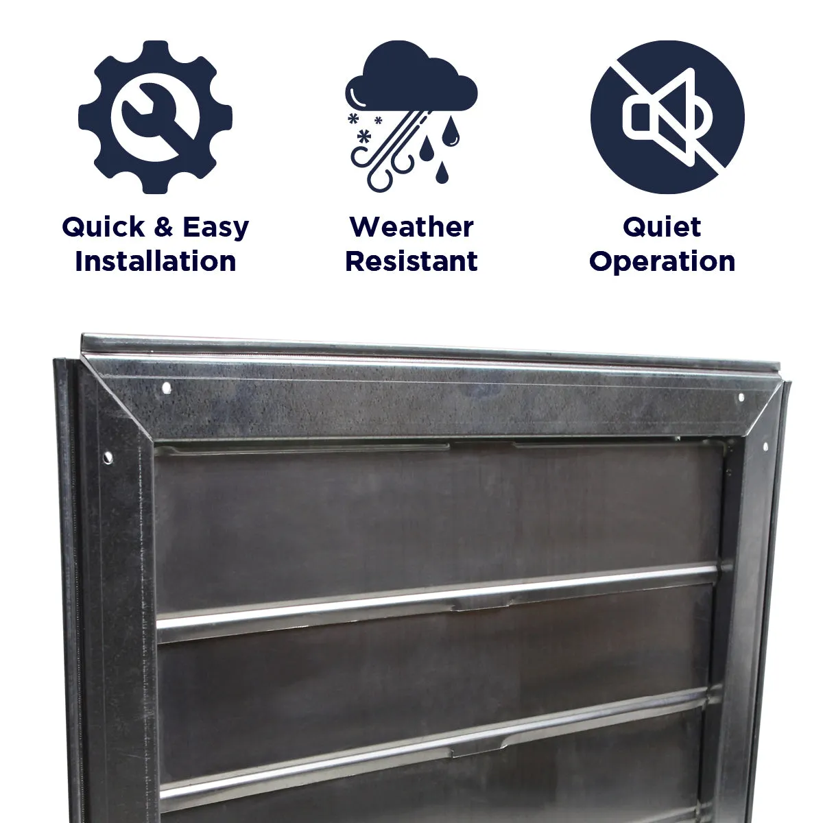 18 In. Automatic Metal Shutter for Gable Mount Power Attic Ventilators