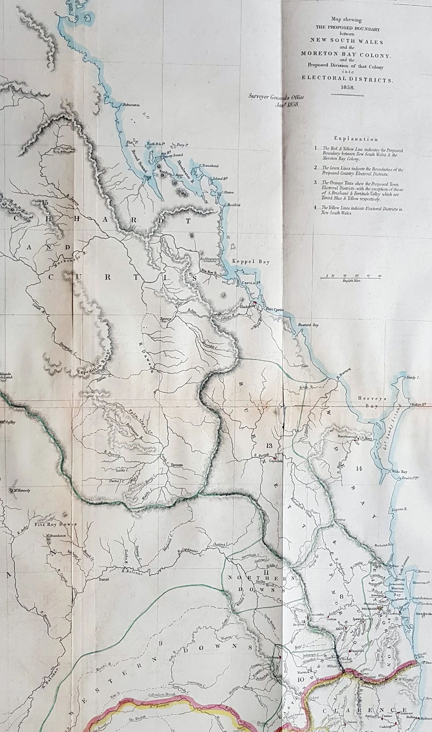 1858 John Arrowsmith Rare, Important Map of Queensland & NSW, Moreton Bay Colony