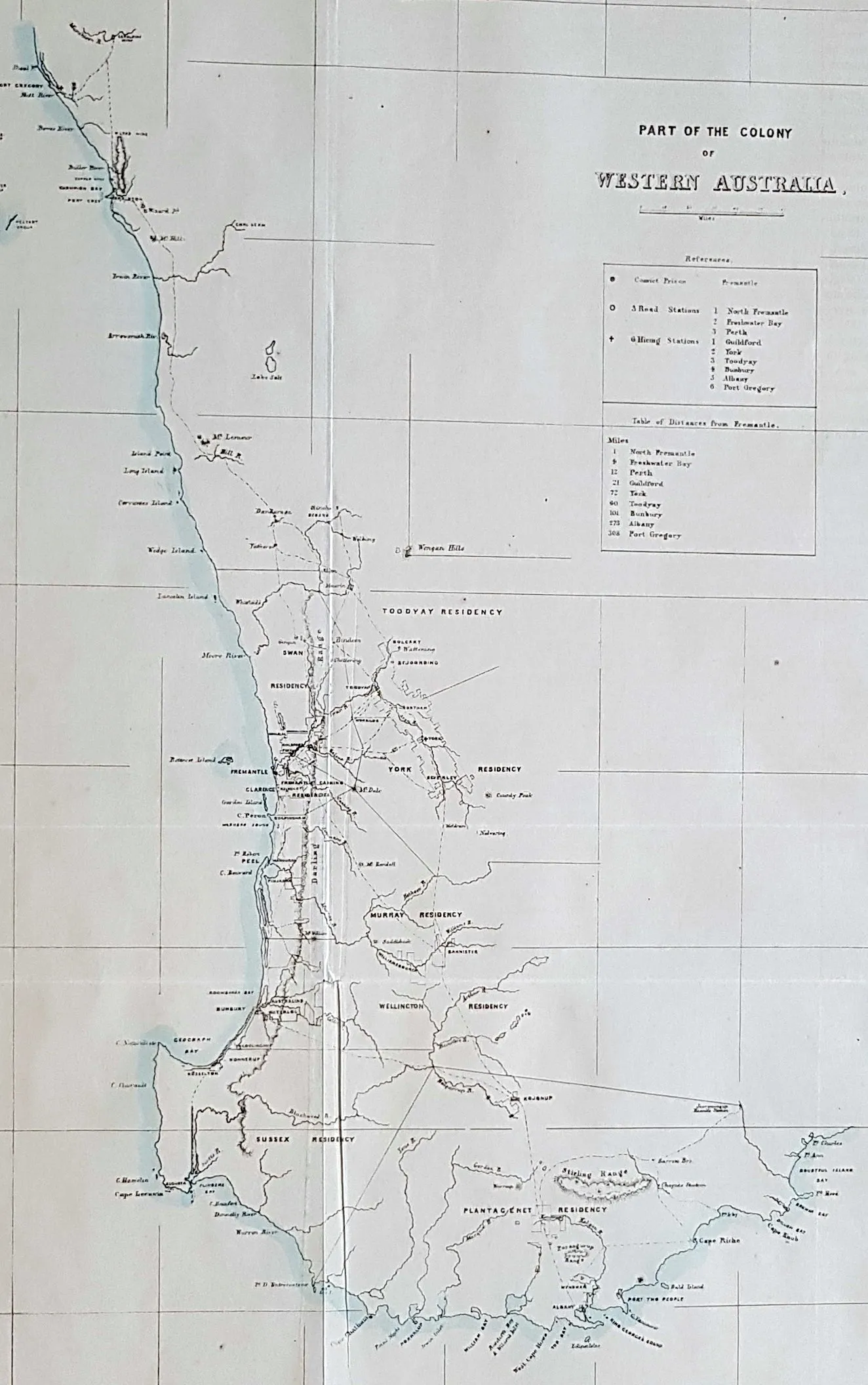 1859 John Arrowsmith Rare Antique Map of The Colony of Western Australia