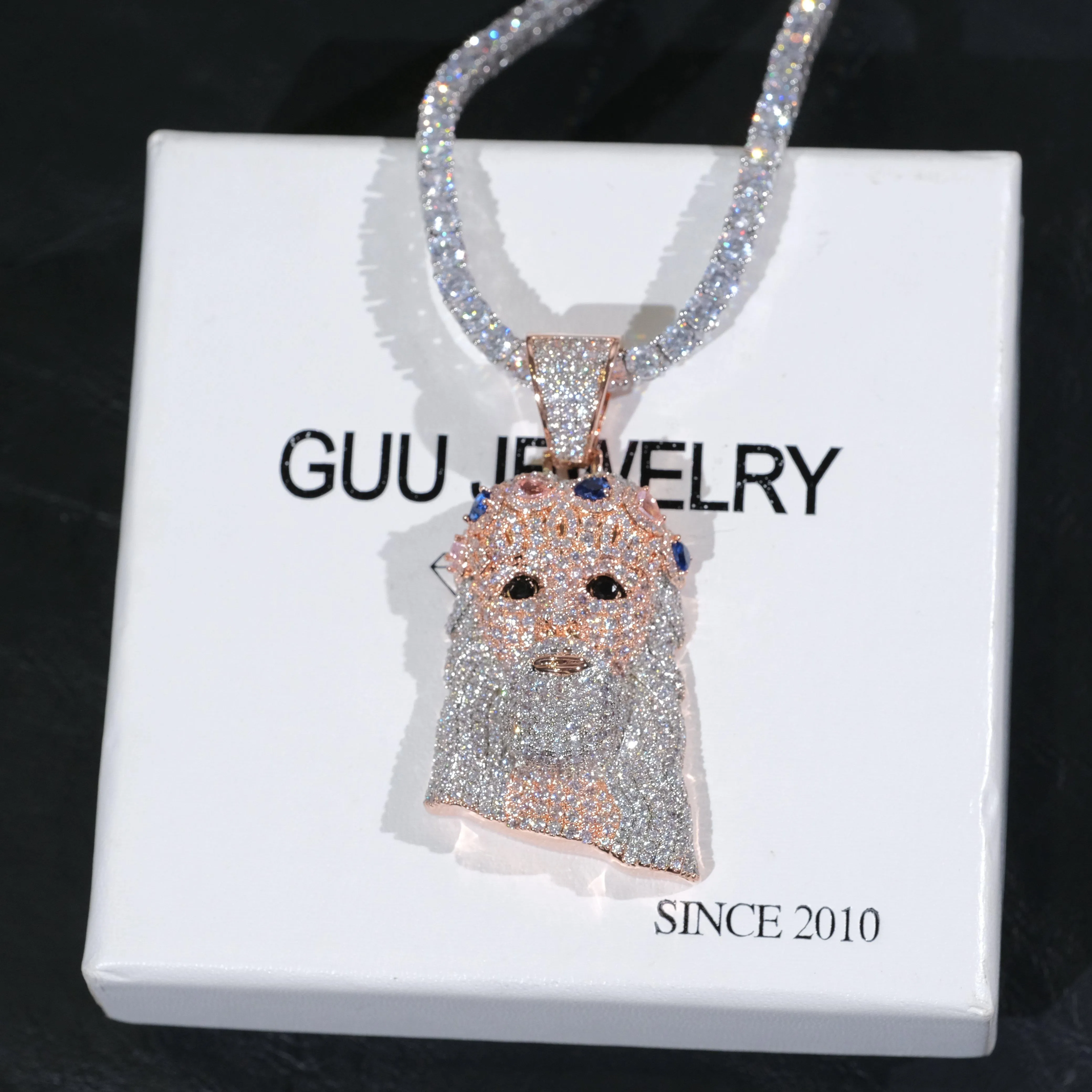 18K Gold-Plated Jesus Iced Necklace