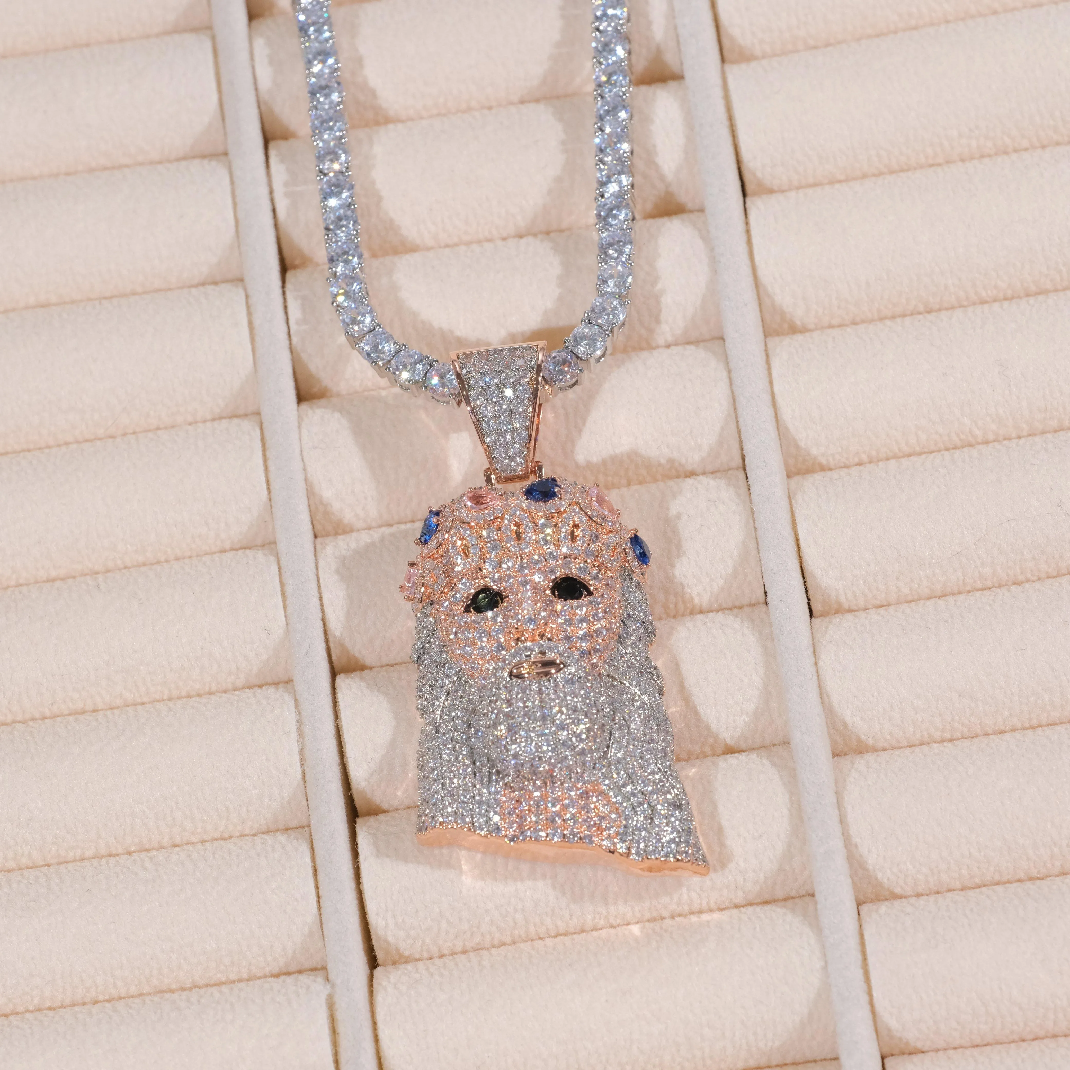 18K Gold-Plated Jesus Iced Necklace