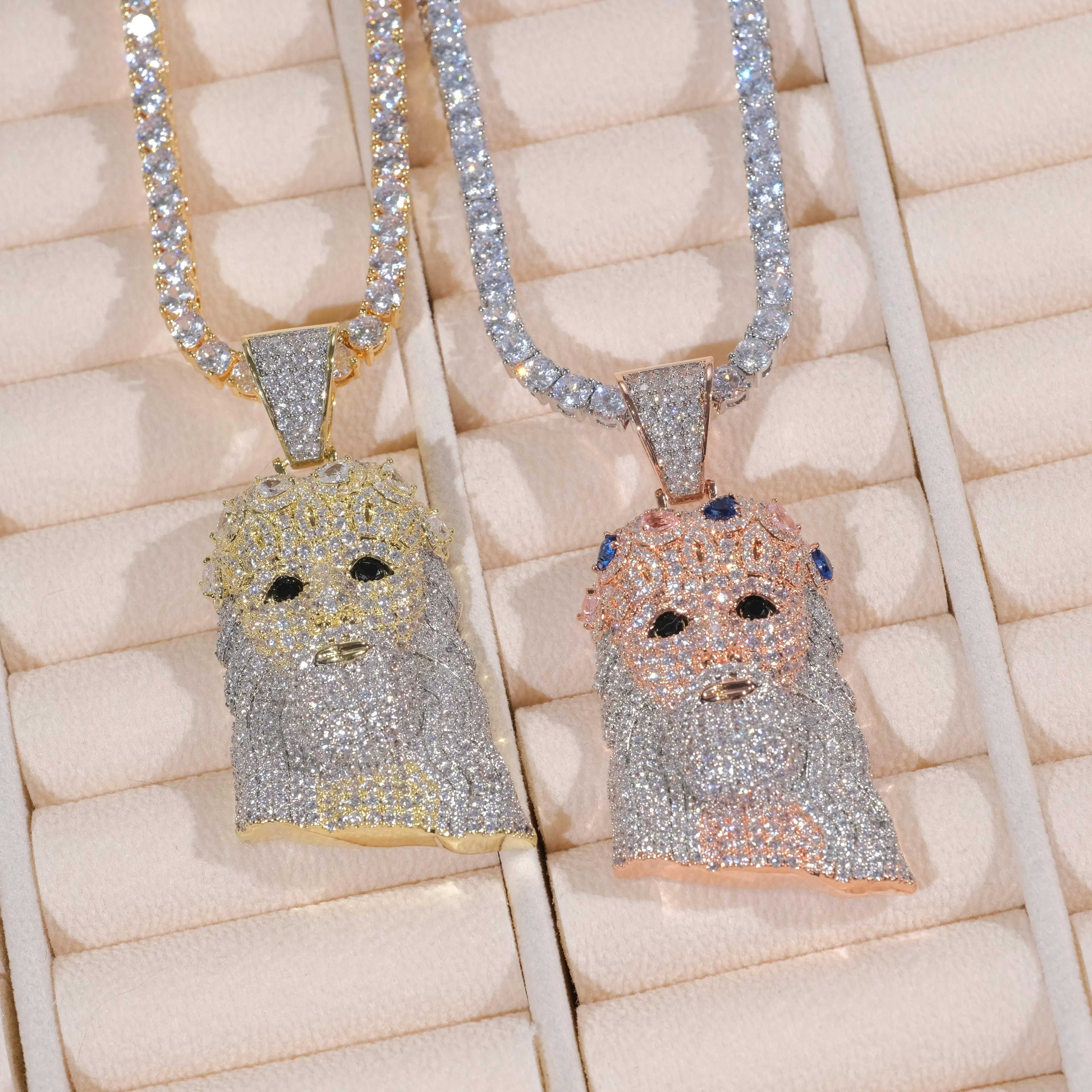 18K Gold-Plated Jesus Iced Necklace