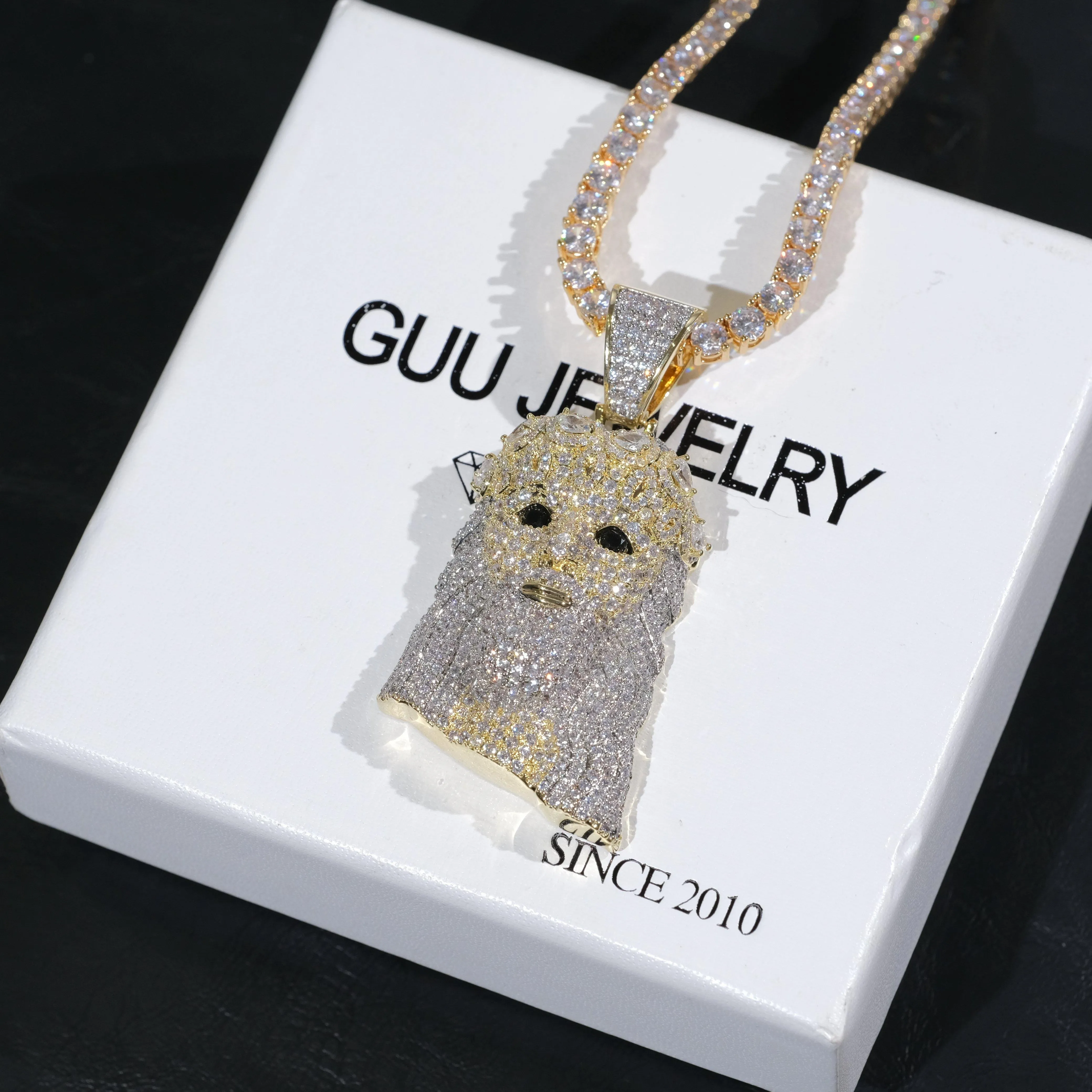18K Gold-Plated Jesus Iced Necklace