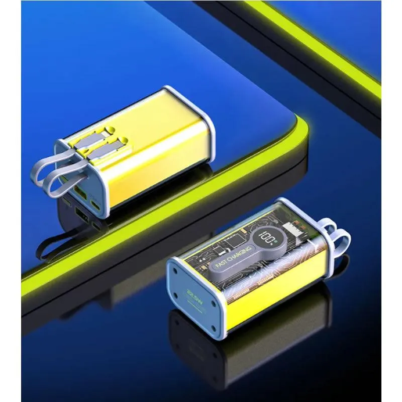 20000Mah Cyberpunk Transparent Powerbank Y195 Yellow