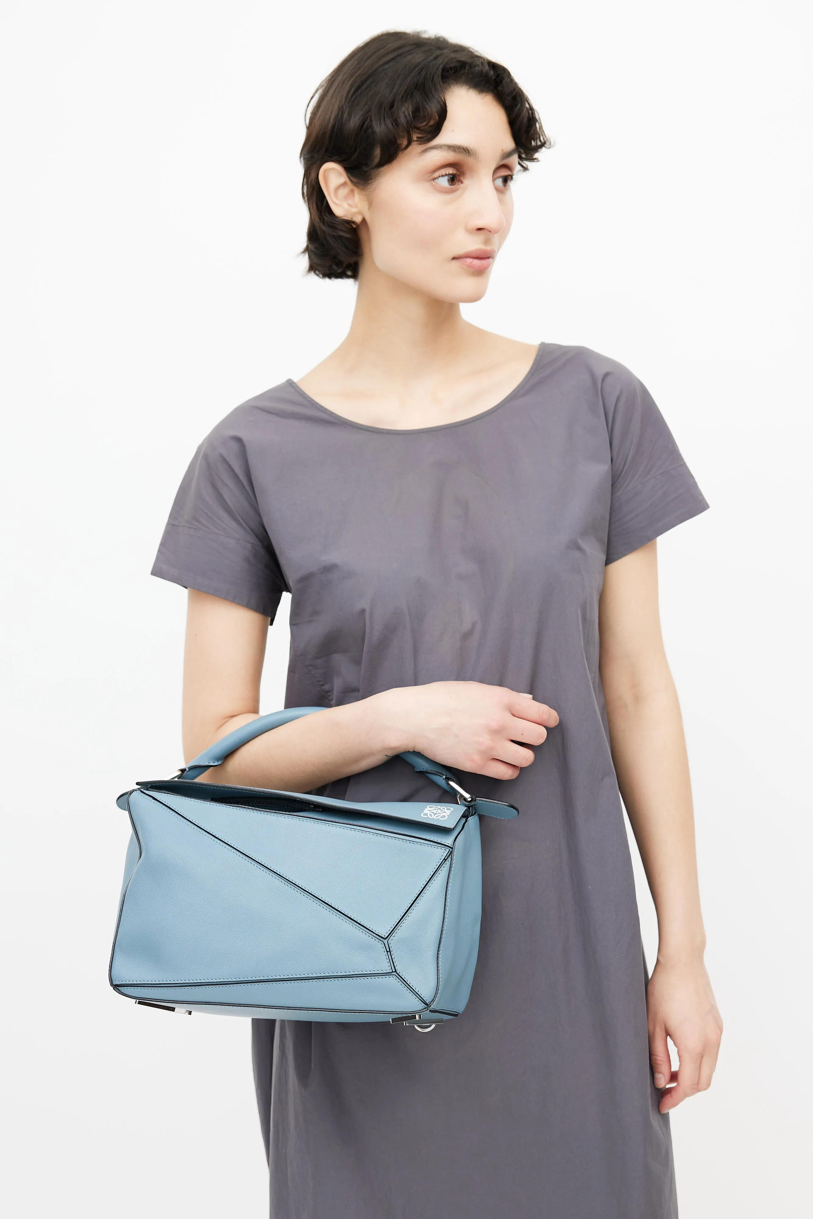 2017 Blue Medium Puzzle Bag