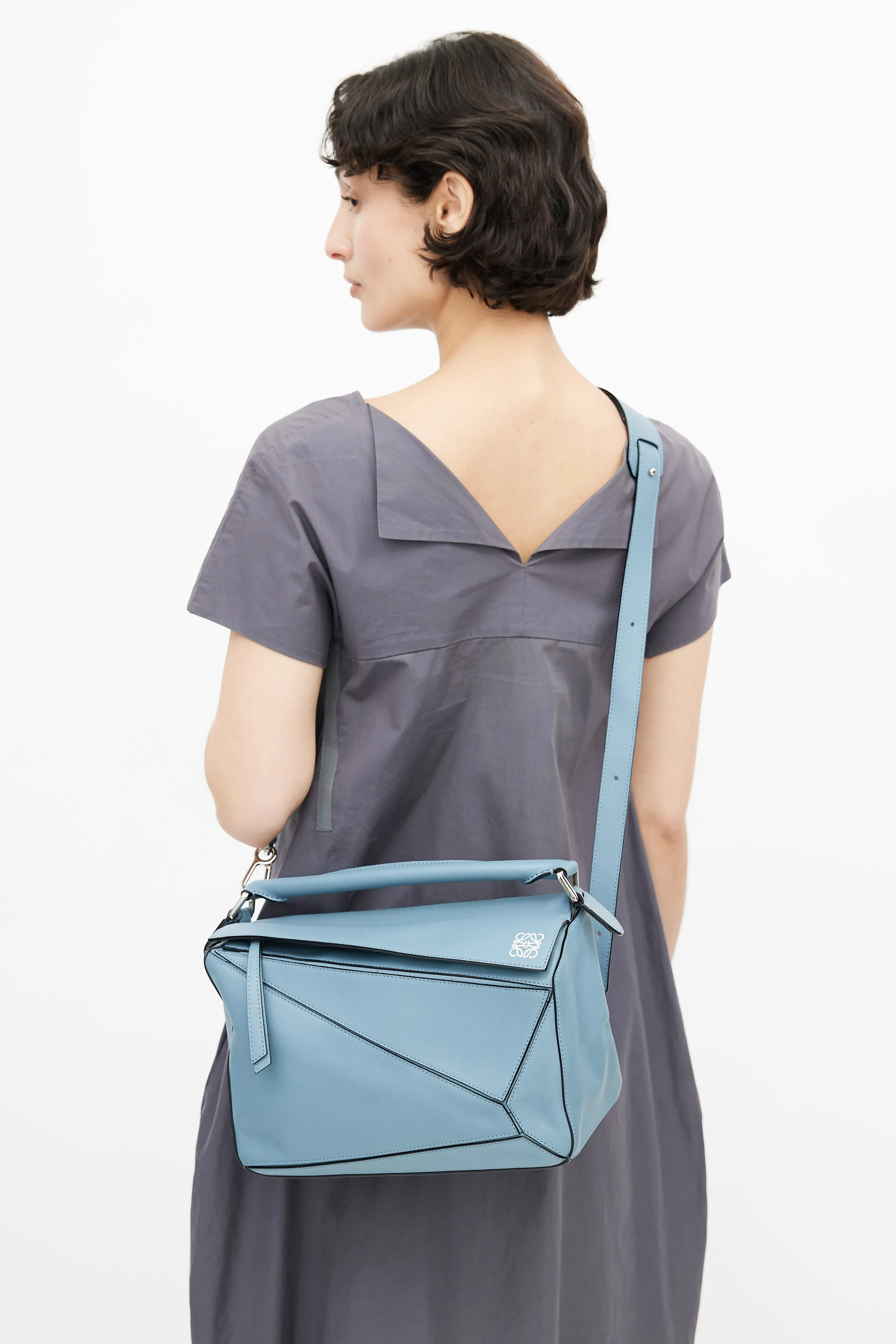 2017 Blue Medium Puzzle Bag