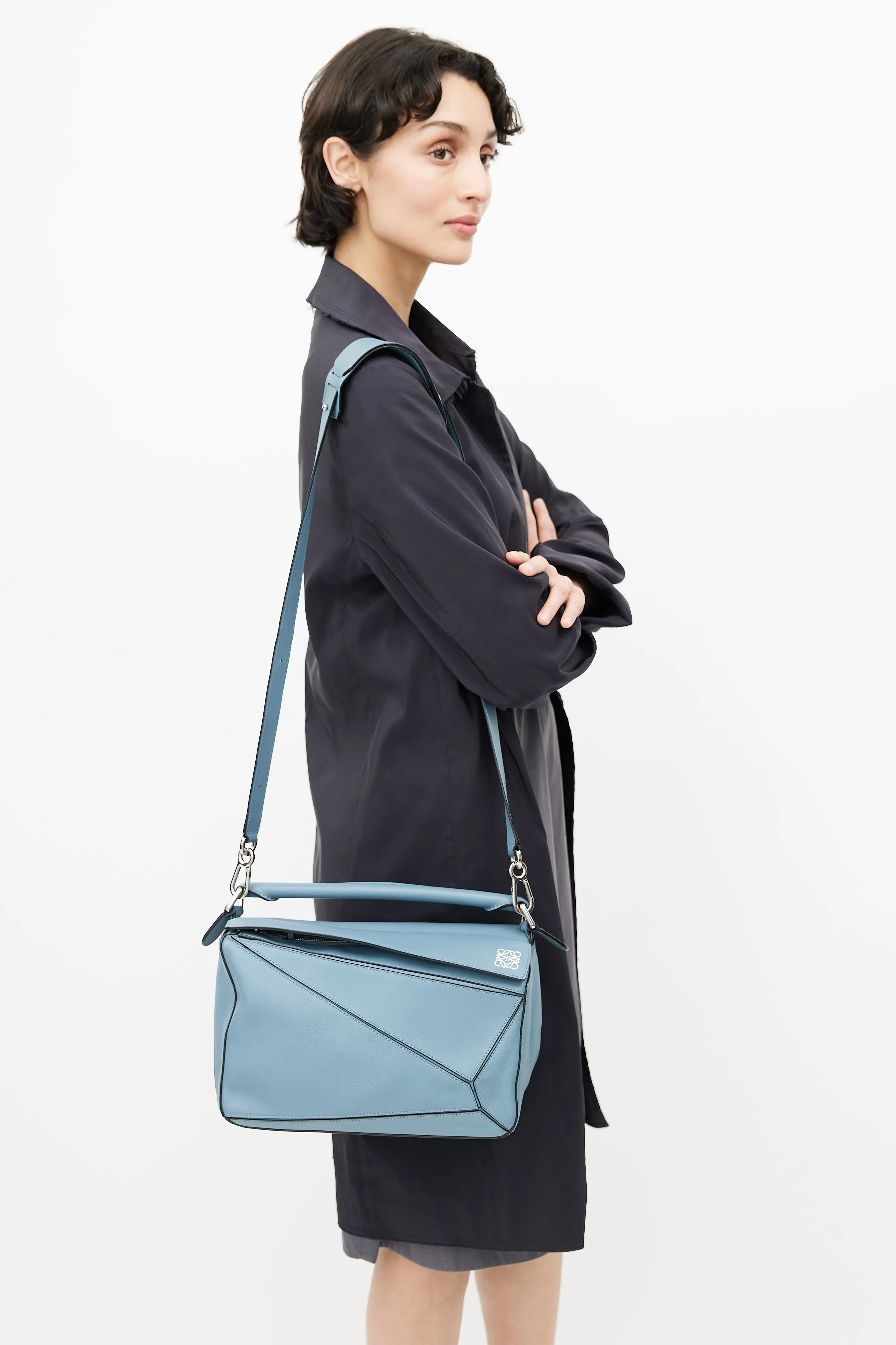 2017 Blue Medium Puzzle Bag