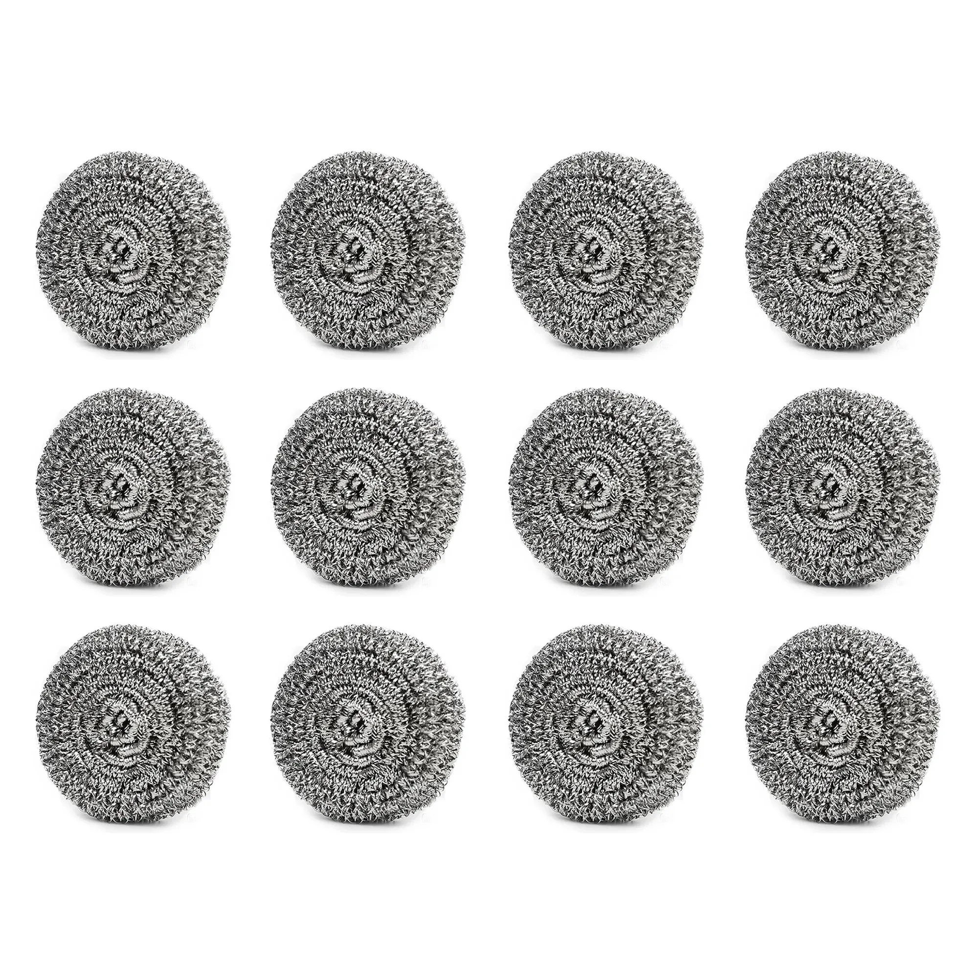 2388 Round Shape Stainless Steel Ball Scrubber (Pack of 12)