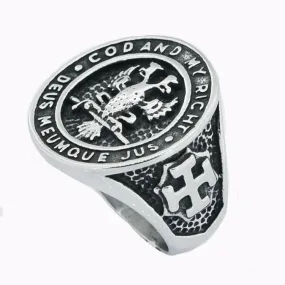 32nd Degree Scottish Rite Ring - Silver Stainless Steel Deus Meumque Jus