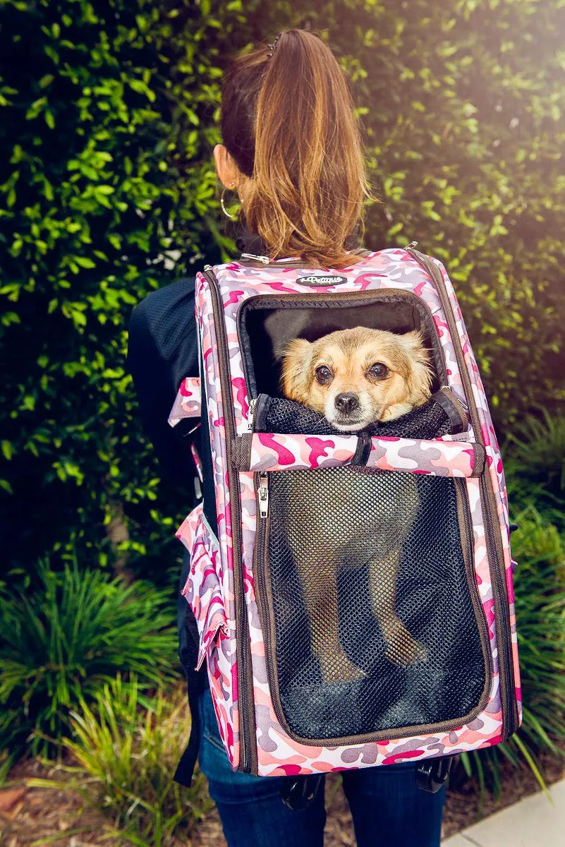 5-in-1 Complete Travel System with PET CARRIER and PET STROLLER, Stainless Steel Shock Absorption Bike Tires, Sturdy, Lightweight, Large Storage Basket, Supports pets up to 25LBS