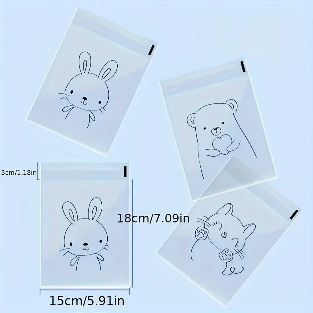 50pcs Sticky Bread And Toast Bag Reusable Zip lock Baking Storage