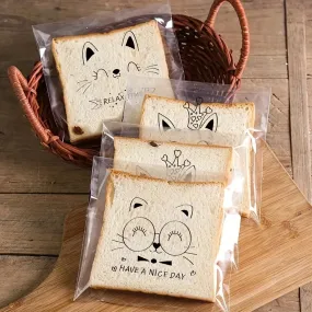 50pcs Sticky Bread And Toast Bag Reusable Zip lock Baking Storage