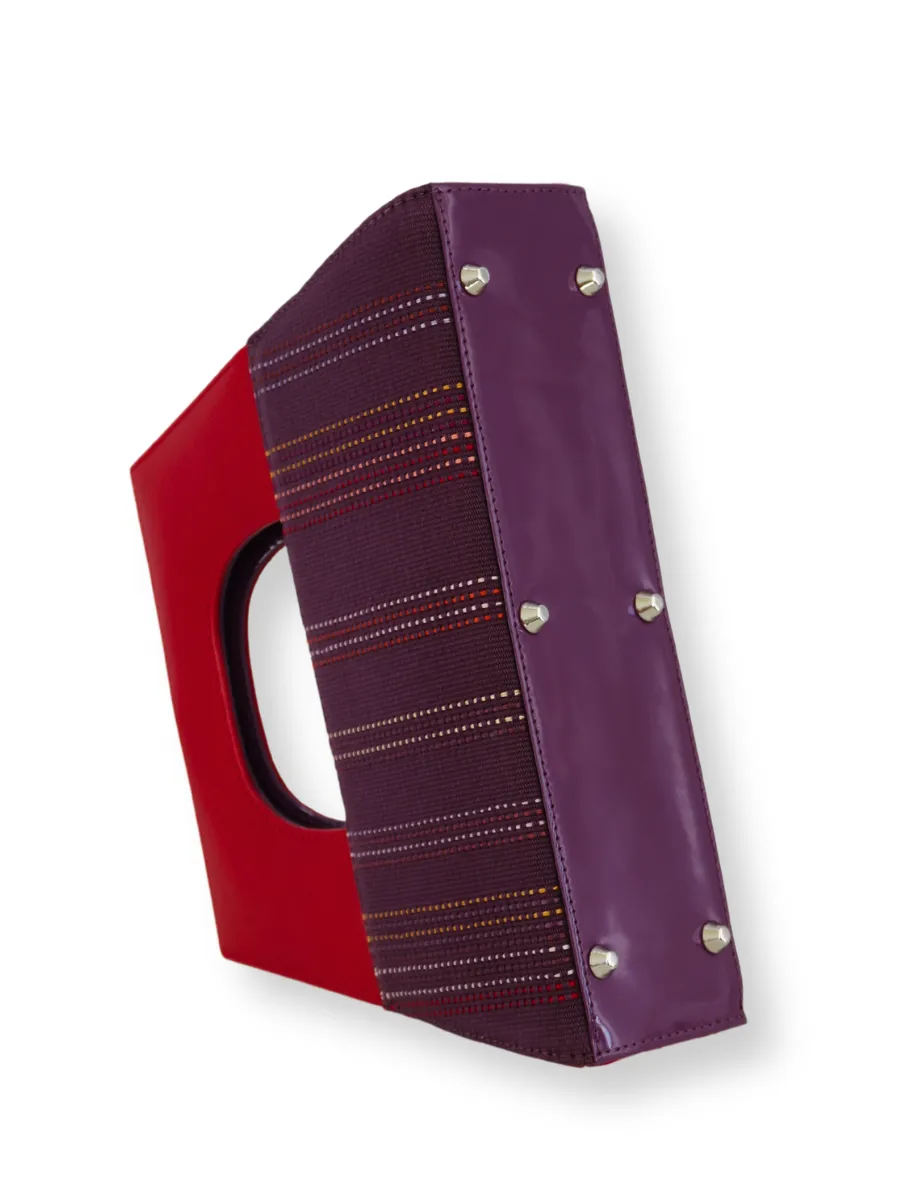 A-Chica Handbag - Purple & Red Handle