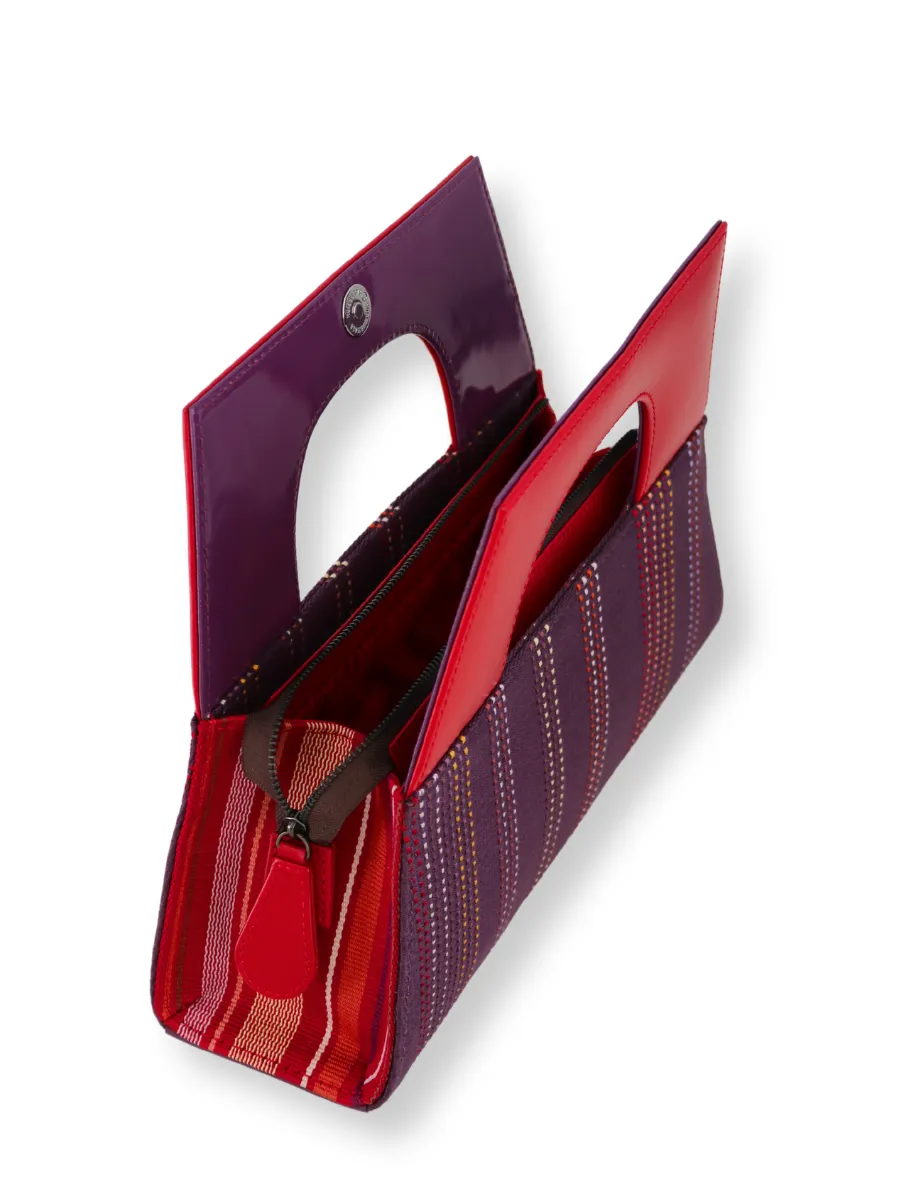 A-Chica Handbag - Purple & Red Handle