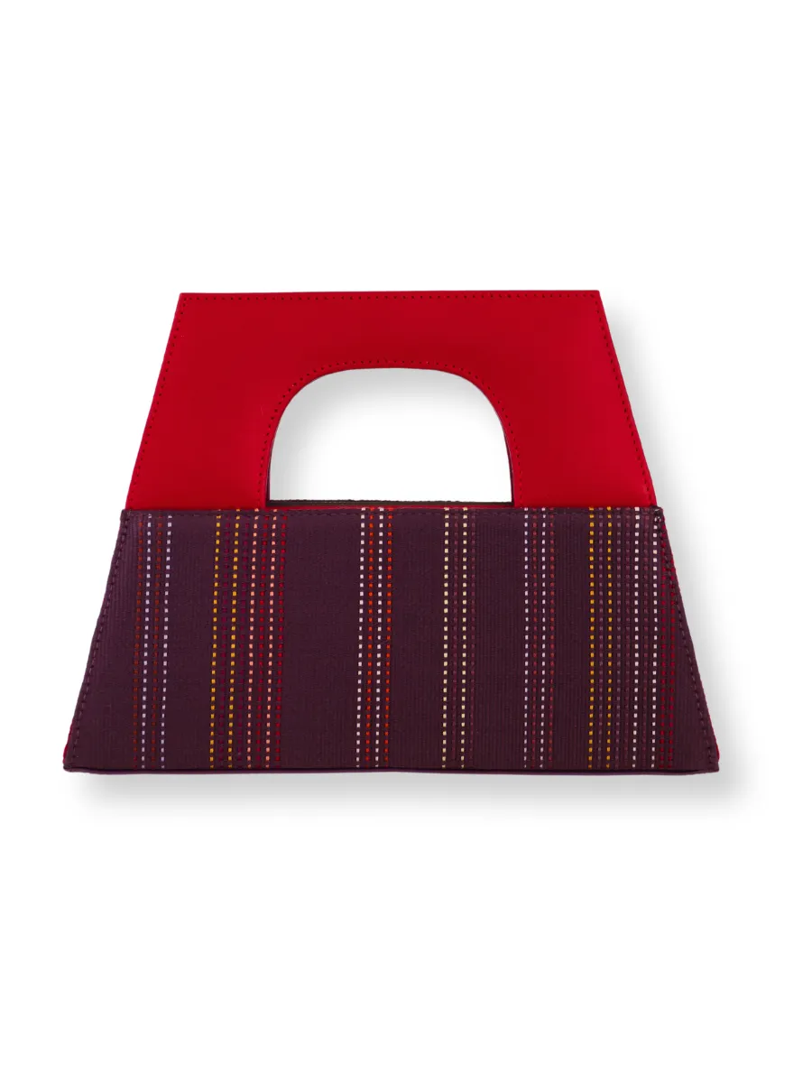 A-Chica Handbag - Purple & Red Handle
