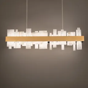 Acropolis LED Linear Pendant in Aged Brass