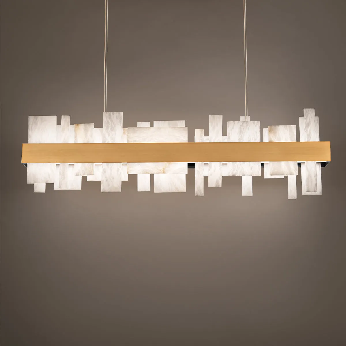 Acropolis LED Linear Pendant in Aged Brass