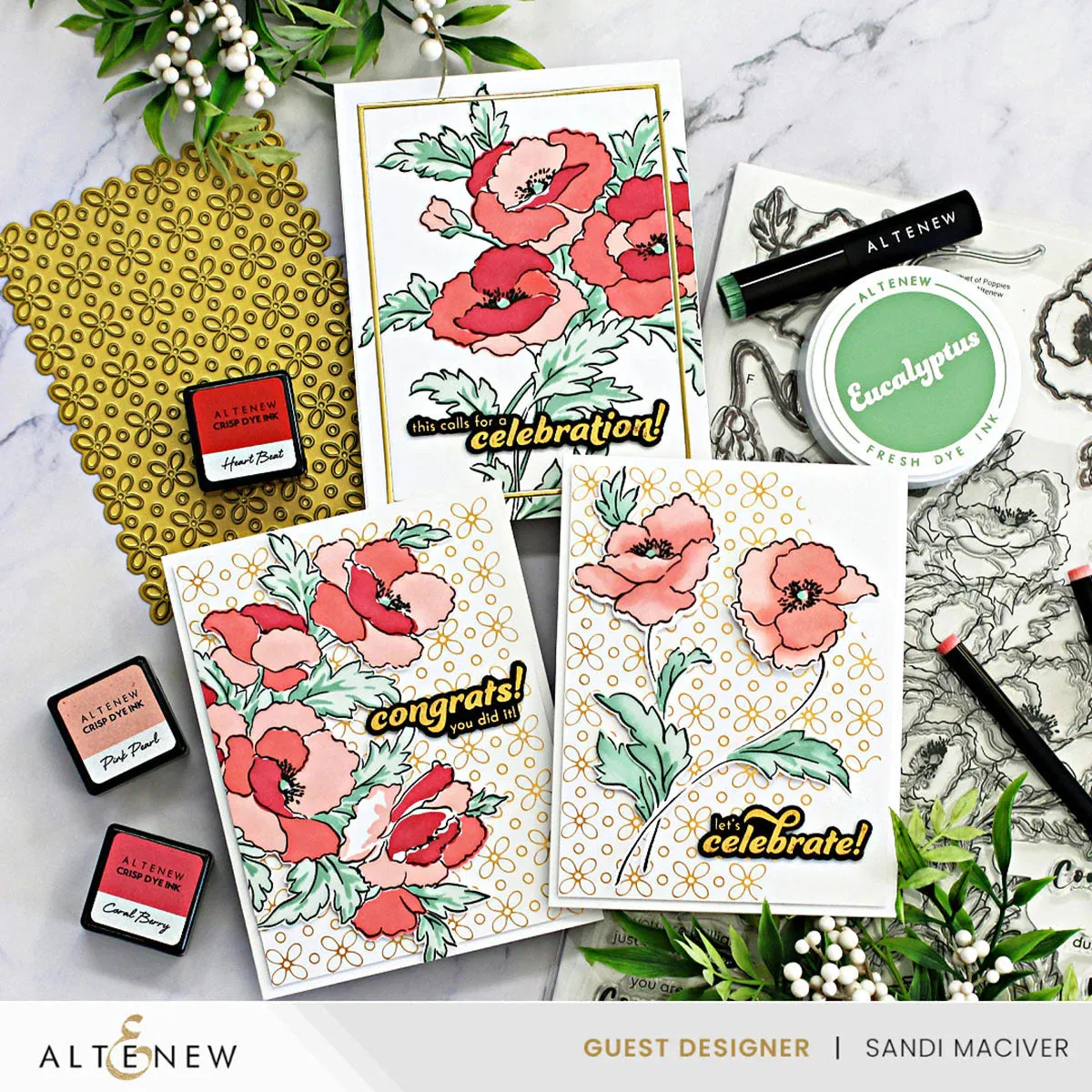 Altenew Bouquet of Poppies Stamp Set