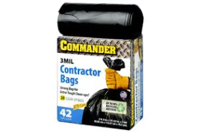 Aluf Plastics Commander 33 in. x 45 in. 42 Gal. Black Heavy-Duty Trash Bags (42 Gallon, Black)