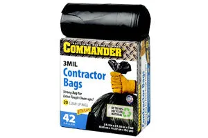 Aluf Plastics Commander 33 in. x 45 in. 42 Gal. Black Heavy-Duty Trash Bags (42 Gallon, Black)