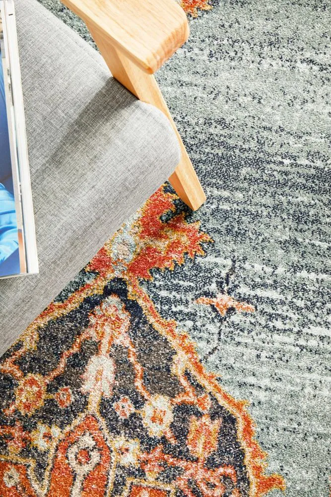 Artin Power Loomed Rust Runner Rug