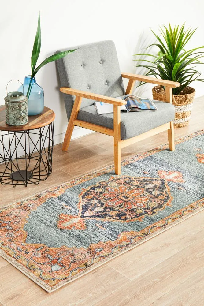 Artin Power Loomed Rust Runner Rug