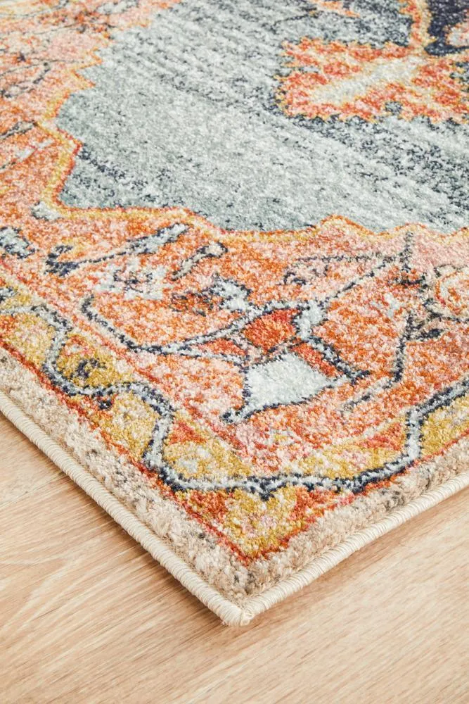 Artin Power Loomed Rust Runner Rug