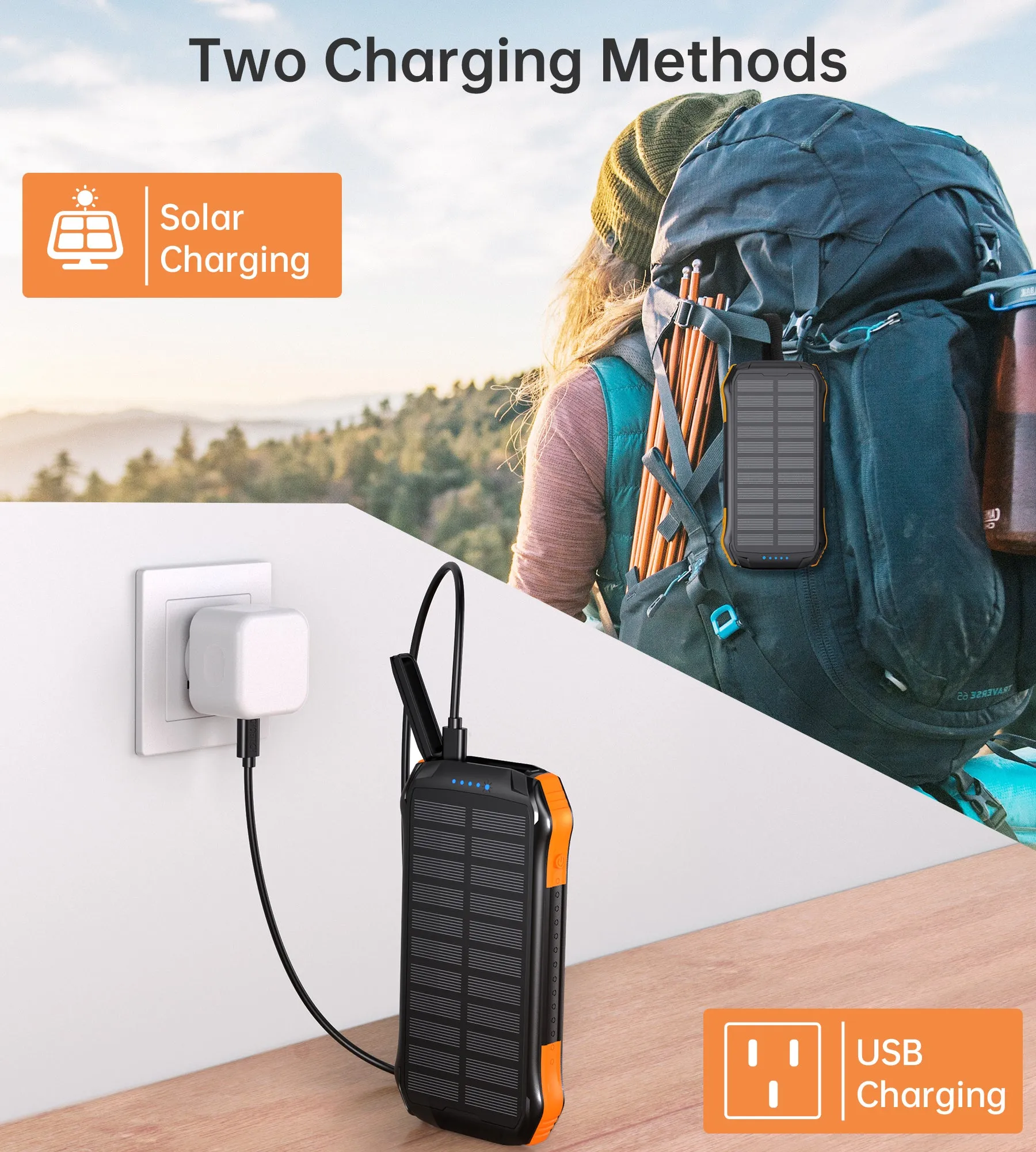 B659 Choetech 10,000mAh Solar Power Bank