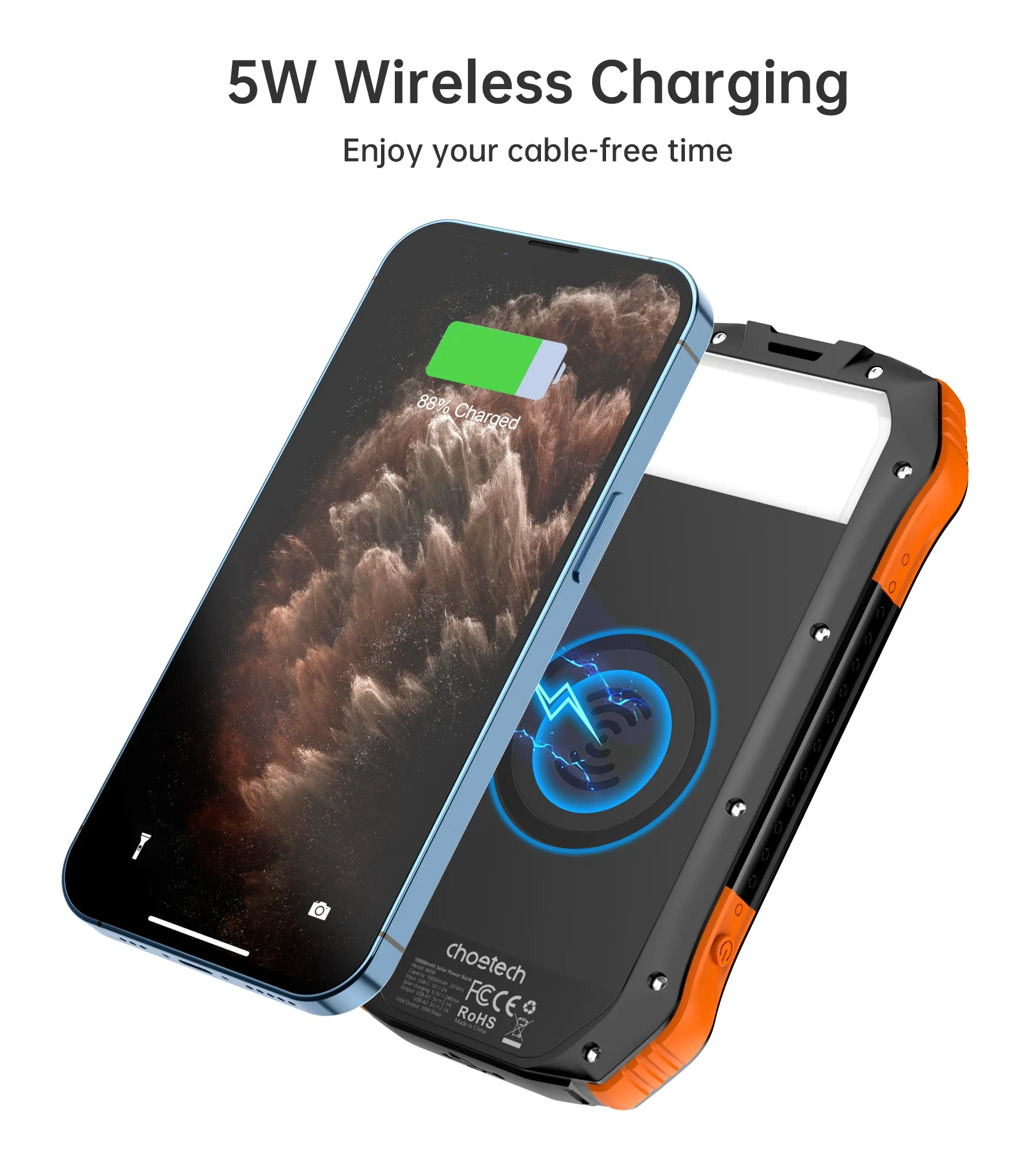 B659 Choetech 10,000mAh Solar Power Bank