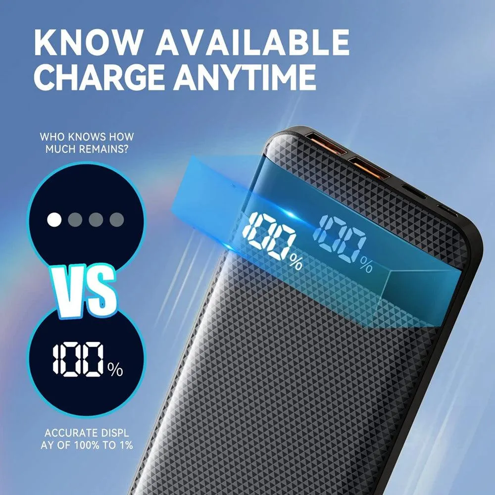 Baci PB10 Power Bank 2x USB   PD Type-C   Micro   Type-C Cable 22.5W Fast Charging 10000mAh - Black