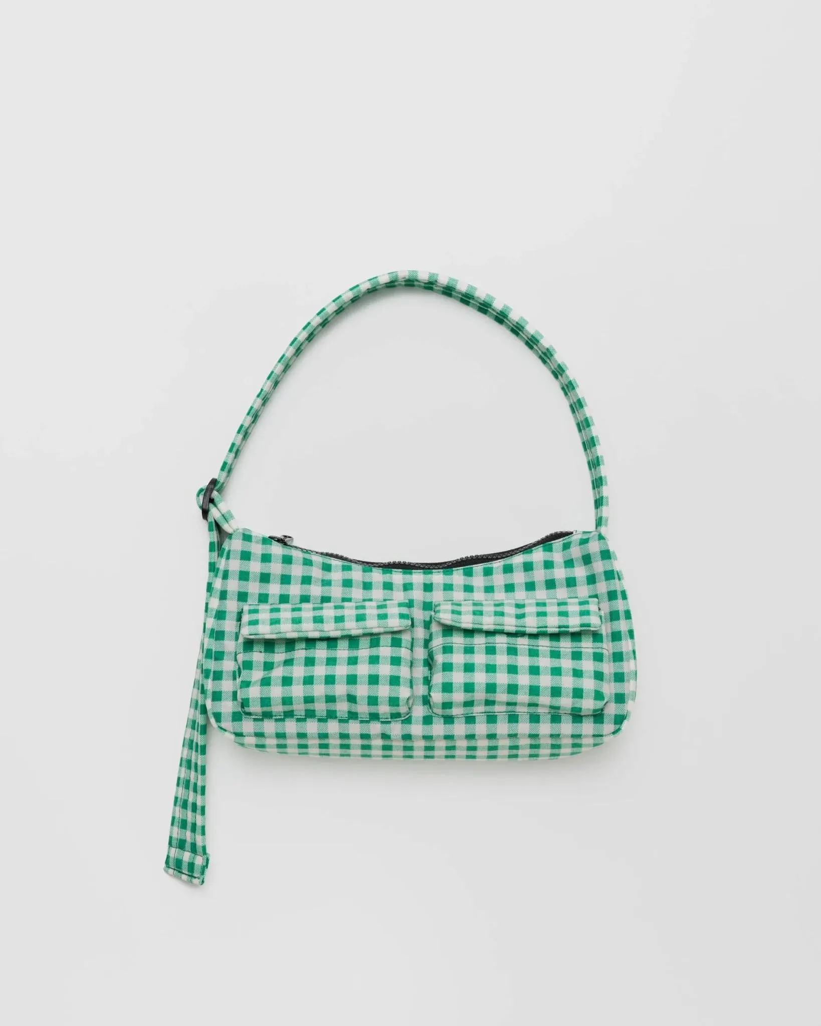 BAGGU Cargo Shoulder Bag - Green Gingham