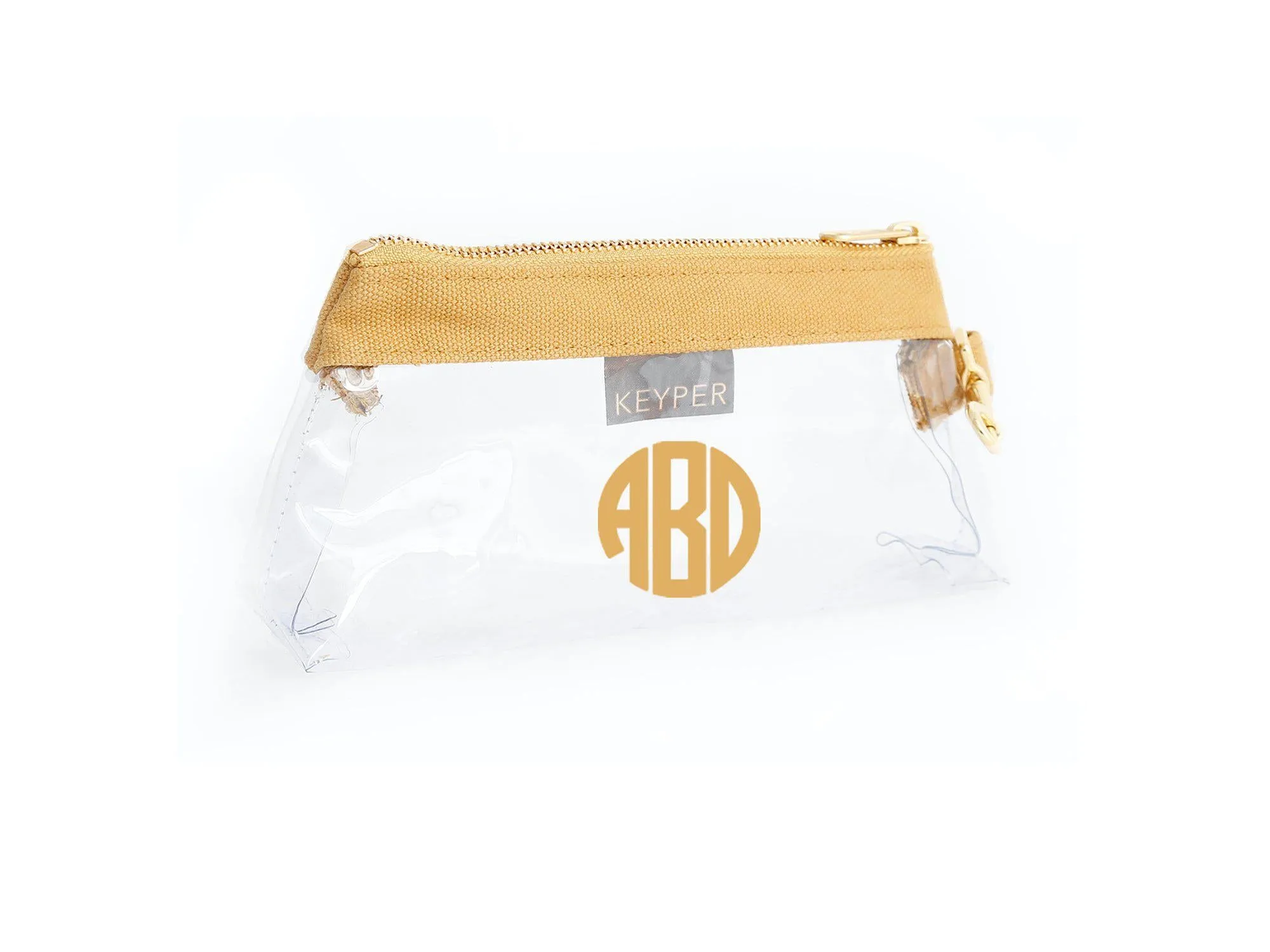 Beige Classic Canvas CLEAR Bag with monogram