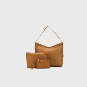 Black Caviar Designs - Floppy Handbag - 3 Piece - Madeleine Tan