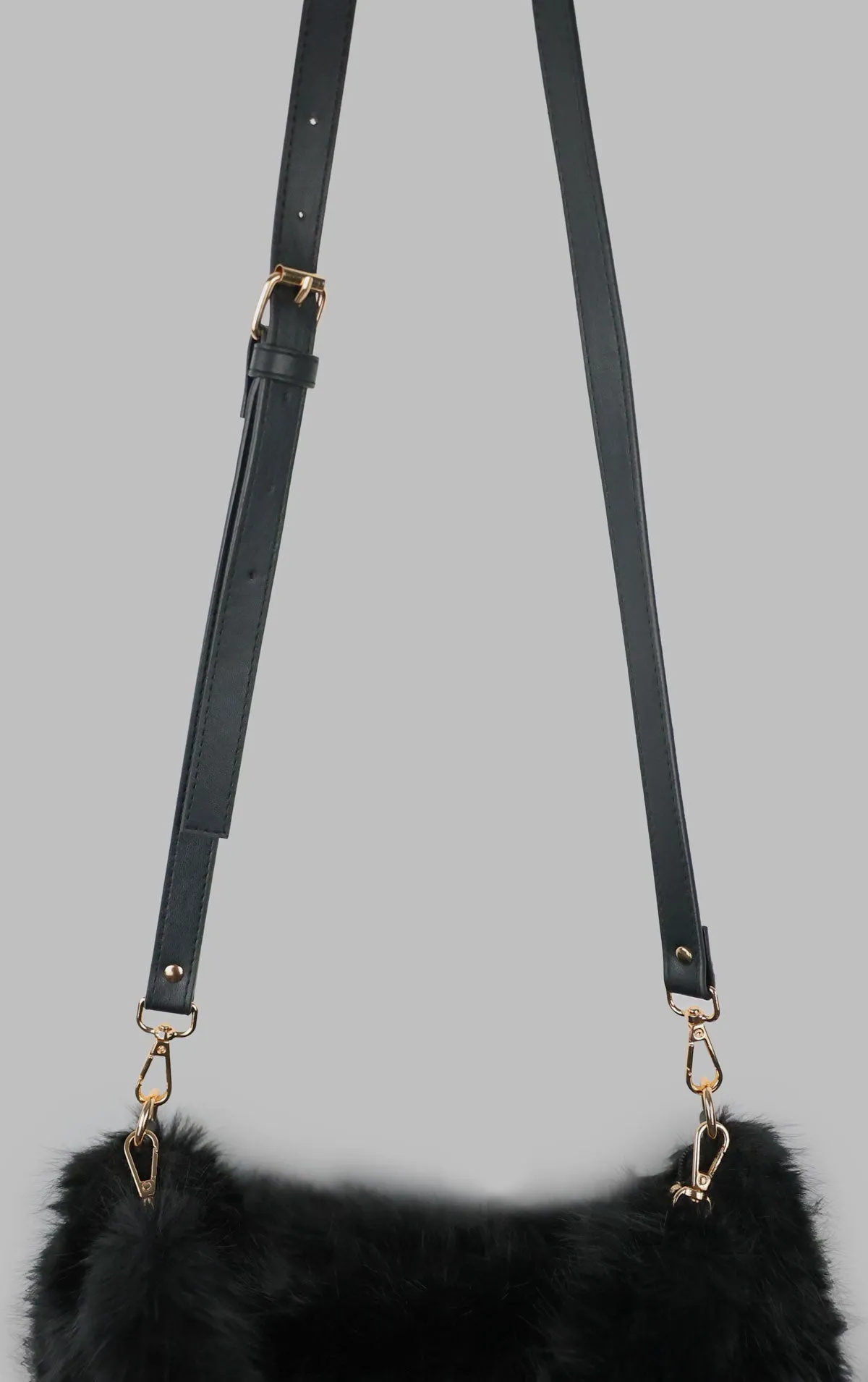 Black Faux Fur Shoulder Bag