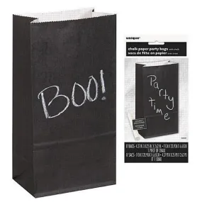 Black Paper Party Bag Including Chalk - Pack of 8