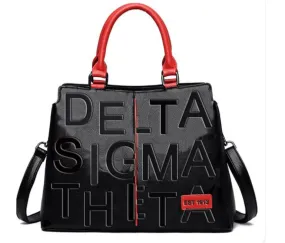 Black Vegan Leather Handbag w/ Matching Wallet