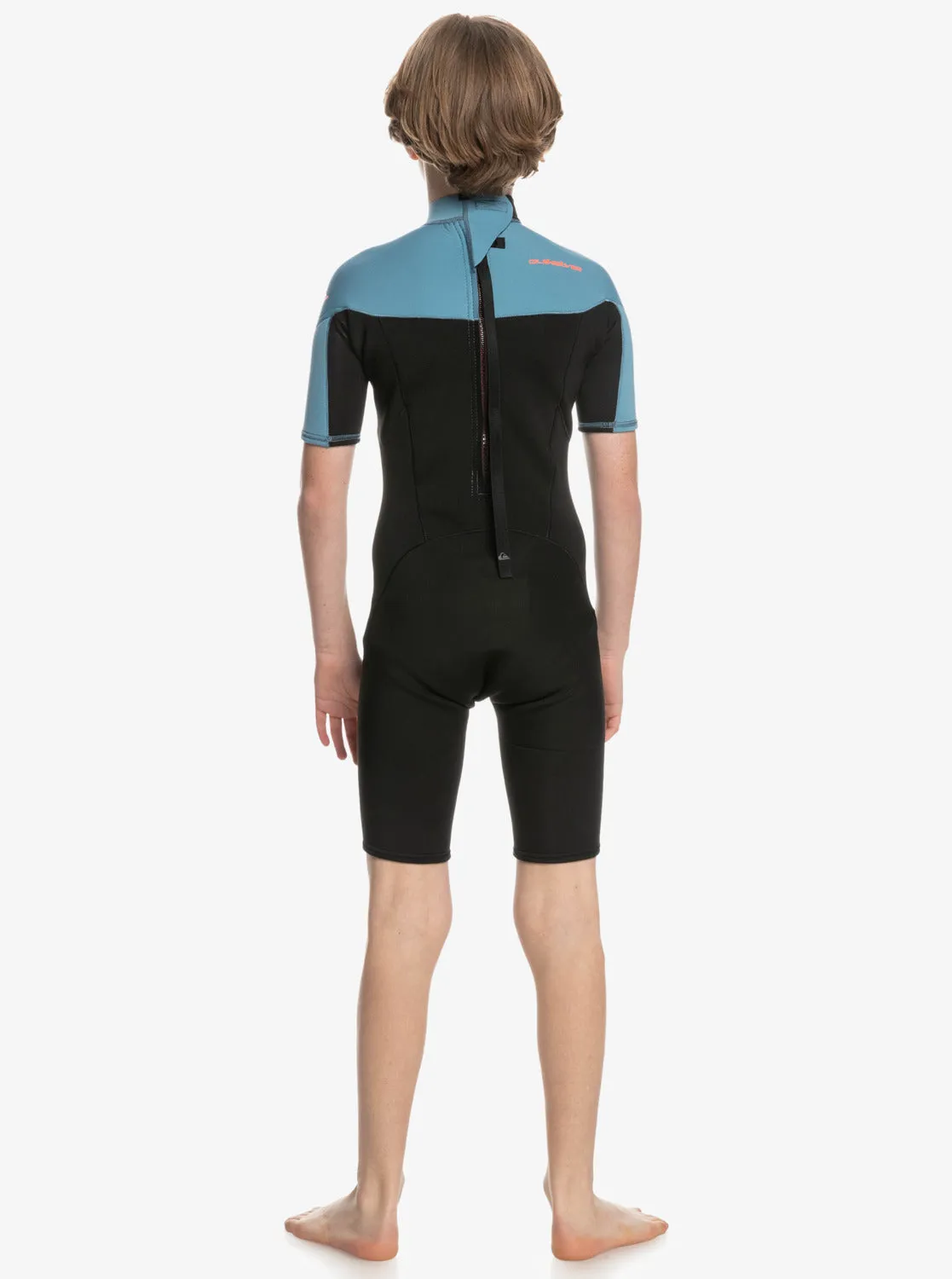 Boys 8-16 2/2mm Everyday Sessions Short Sleeve Back Zip Springsuit - Black/Provincial Blue