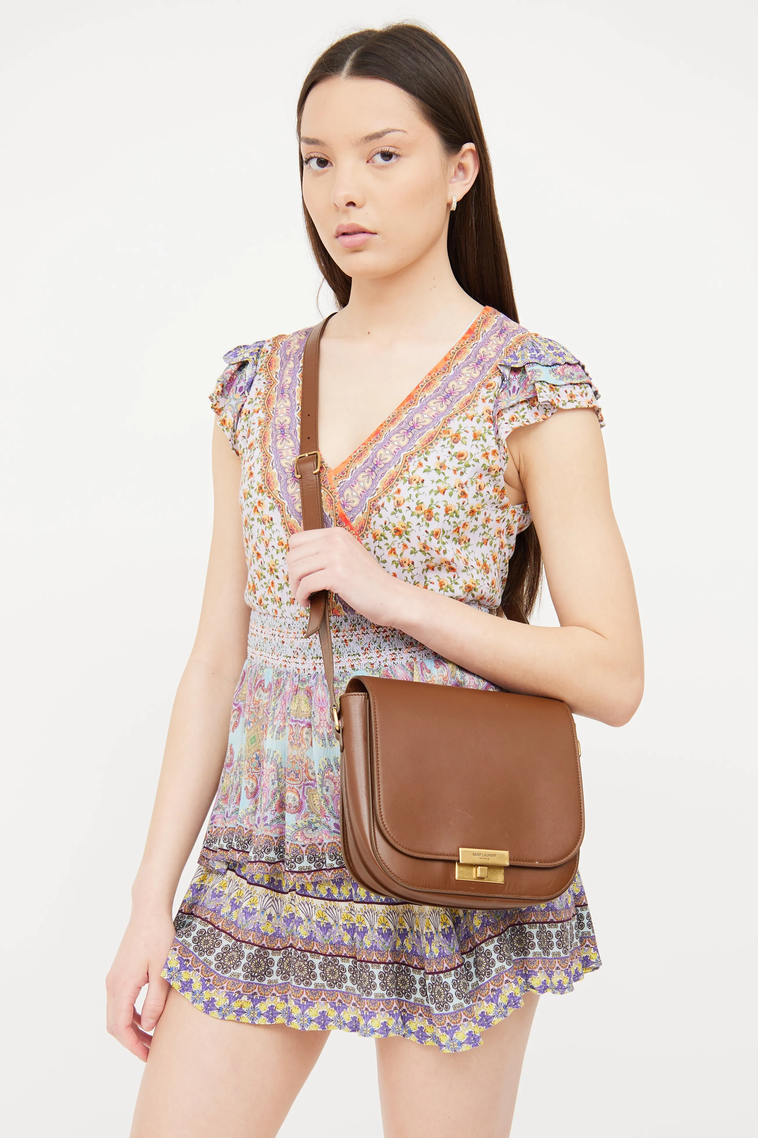 Brown Smooth Leather Betty Satchel Bag