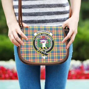 Buchanan Ancient Tartan Saddle Bag with Family Crest