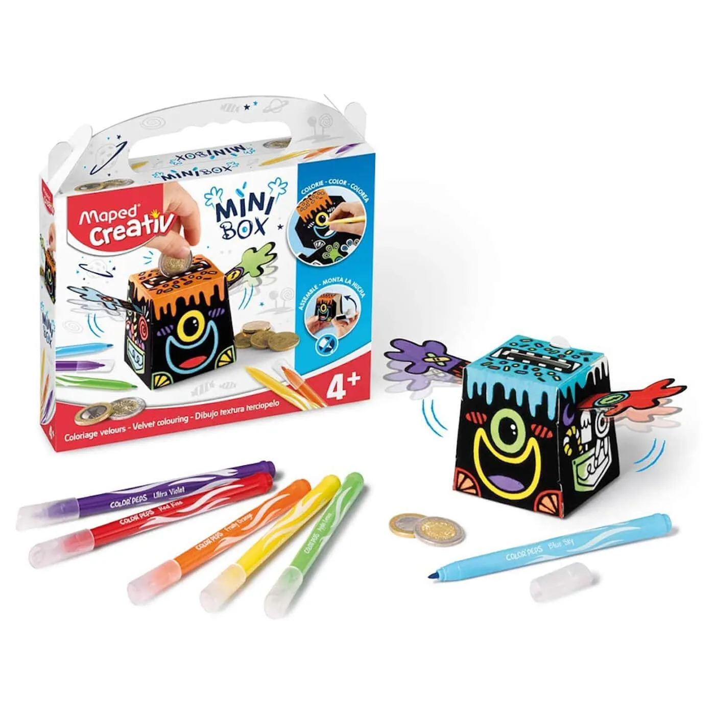 Build & Colour Mini Velvet Money Box Maped Creativ 7cm Age 4 
