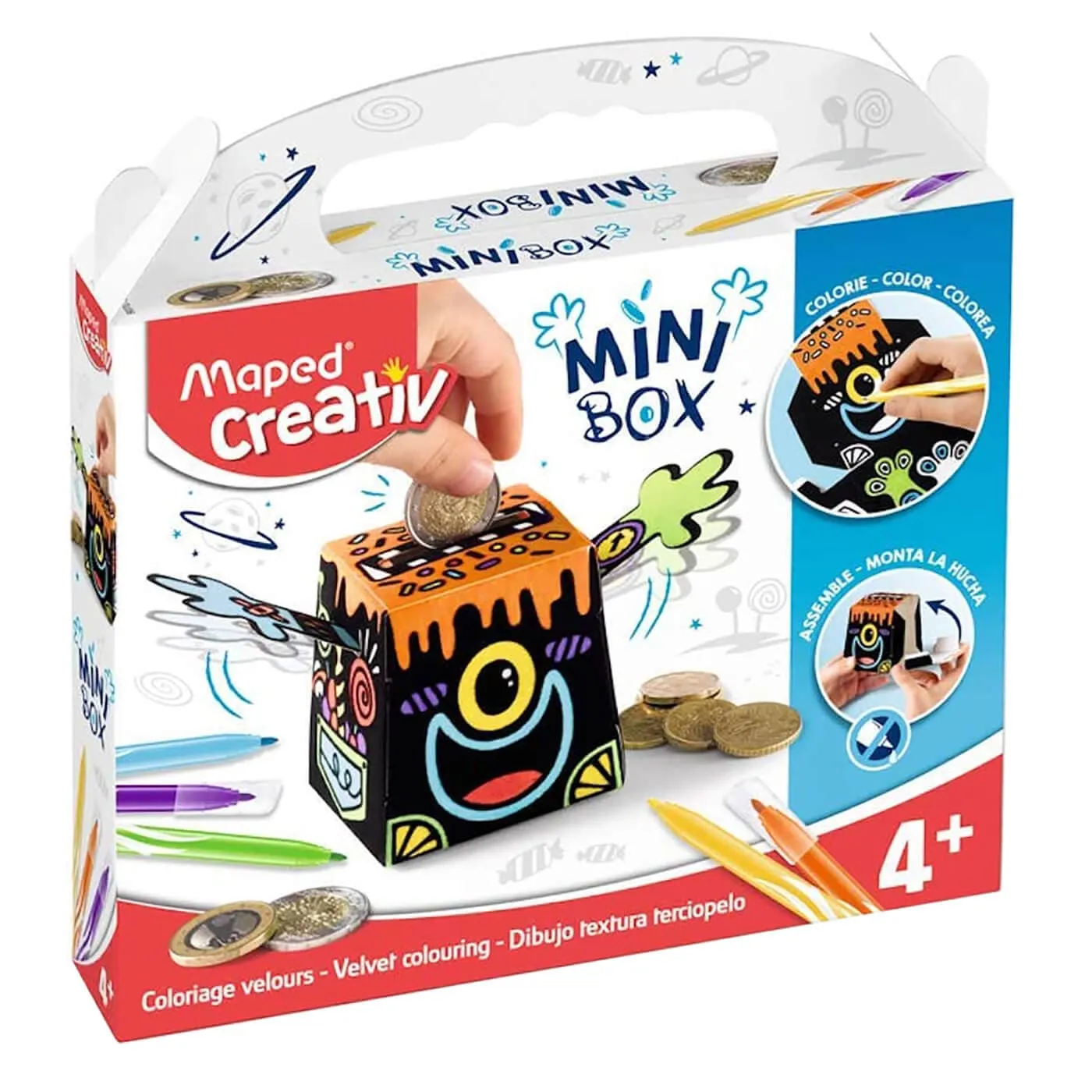 Build & Colour Mini Velvet Money Box Maped Creativ 7cm Age 4 