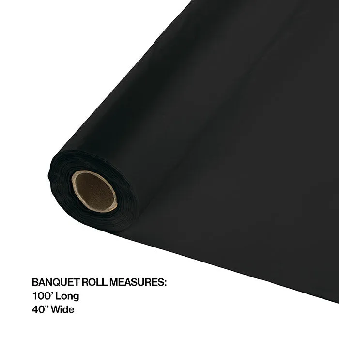 Bulk Black Velvet Plastic Banquet Roll (6 per Case)