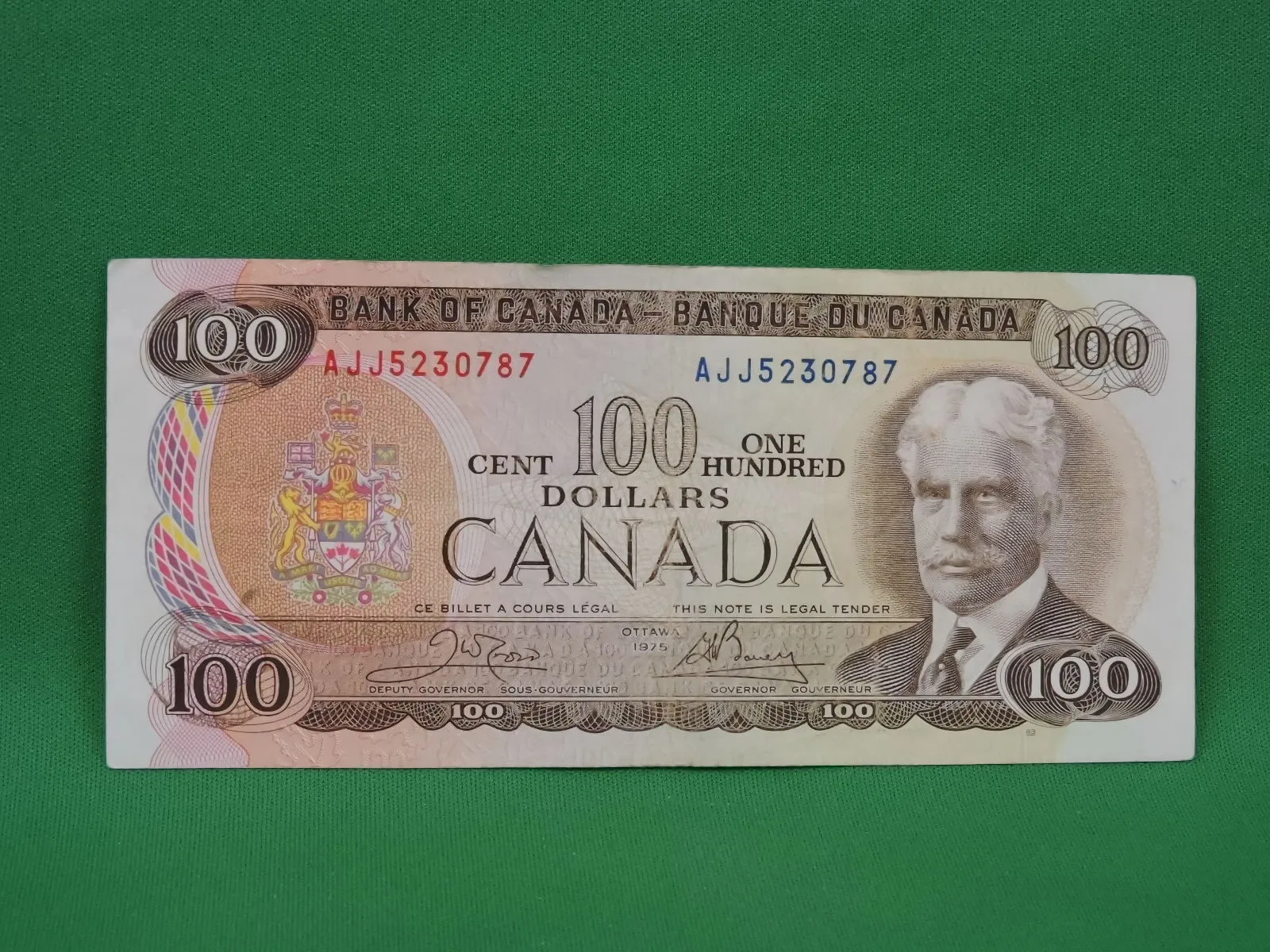 Canadian Bank Notes - ENZ - 1975 - $100 - AJJ5230787