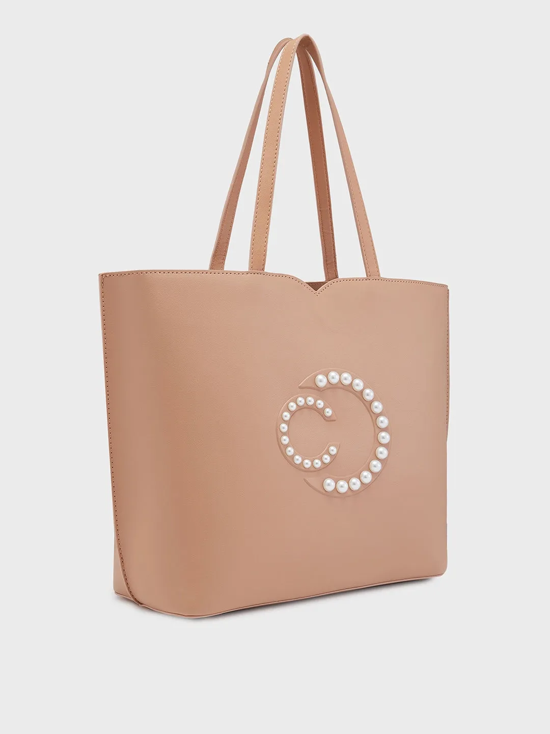 Caprese Pink Cloud Tote Medium Solid Women'S Office Handbag Black