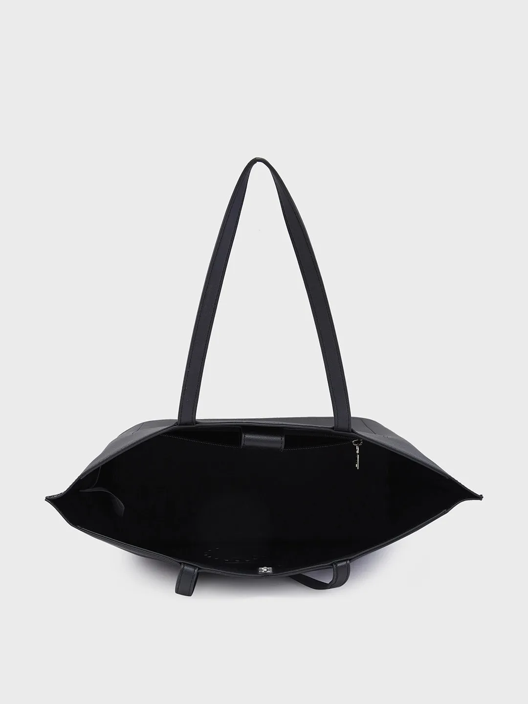 Caprese Pink Cloud Tote Medium Solid Women'S Office Handbag Black