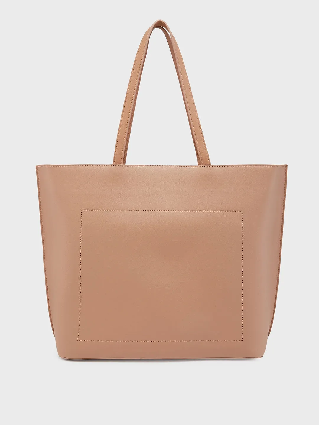 Caprese Pink Cloud Tote Medium Solid Women'S Office Handbag Black