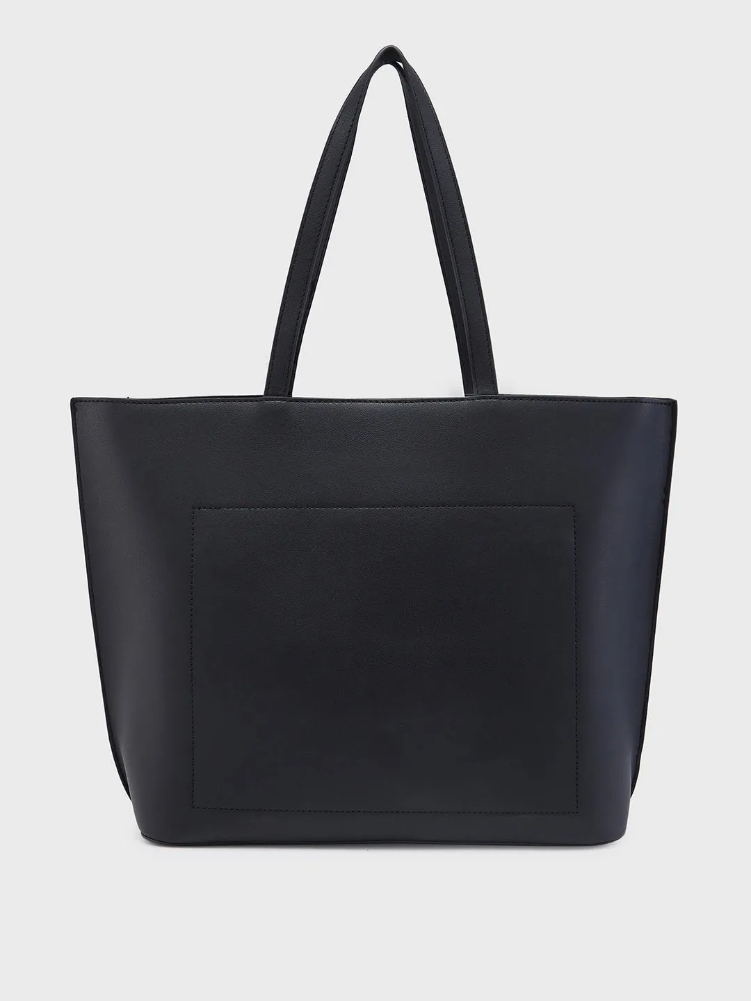 Caprese Pink Cloud Tote Medium Solid Women'S Office Handbag Black