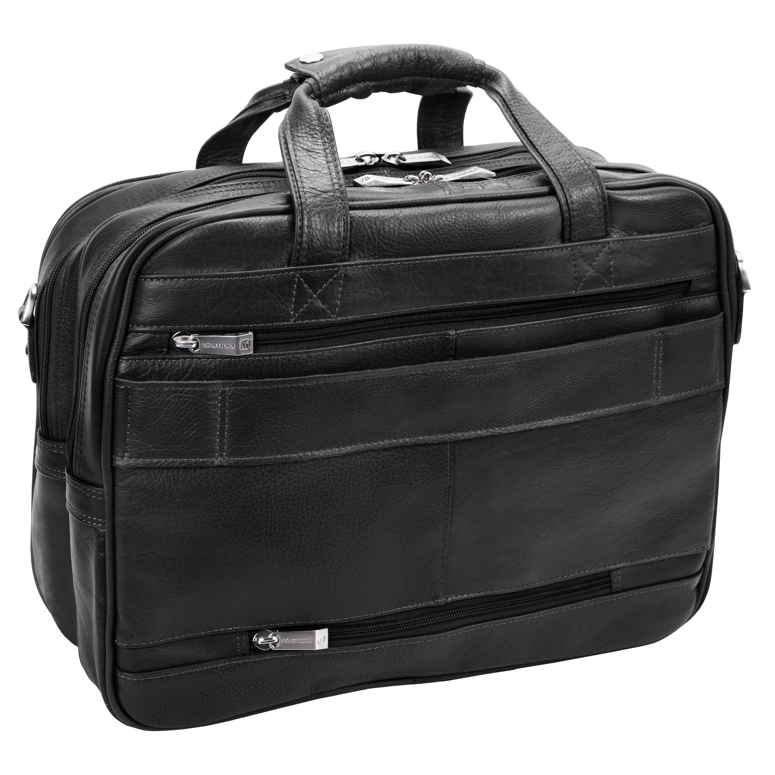 CERESOLA | 15" Leather Expandable Detachable-Wheeled Laptop Briefcase