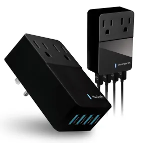 Charger Power Adapter #222 = Fast Multi-Device Charger - 2 Outlets   4 USB
